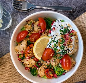 Vegetarisches Hühnchen und vegan Optionen möglich! at Compleat - Takeaway in Heidelberg