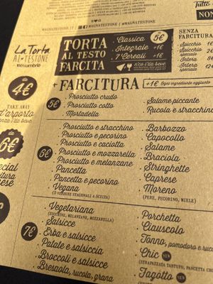 Vegan-labeled Torta Al Testo  at Testone in Perugia