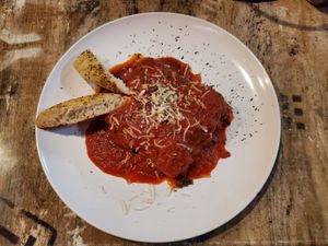 Beef-less lasagna at Cosa Nostra Pizzeria in San Antonio