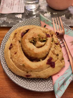Orange, cranberry & pistachio swirl at The Little Gem in Royal Wootton Bassett