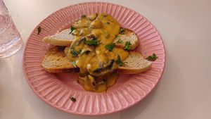 Posh toast with croque mushroom   at The Little Gem in Royal Wootton Bassett