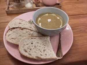 Spicy pumpkin soup - absolutely divine! at The Little Gem in Royal Wootton Bassett