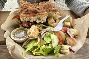 The Dave with side salad  at Ska Brewing in Durango
