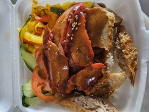 Char siew rice at Simplefood Vegetarian & Vegan Cuisine 原味素食 in East Singapore