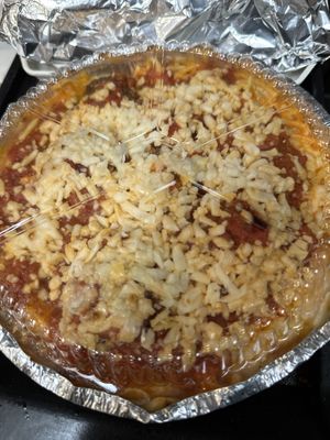 This is the spaghetti. We got it to go. Love it!   at Uncle Gino's Pizzeria in Temecula