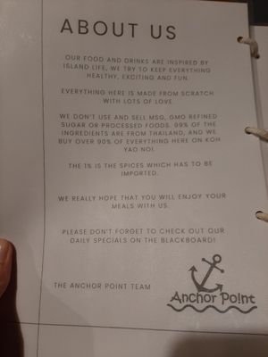  at Anchor Point Restaurant in Koh Yao Noi