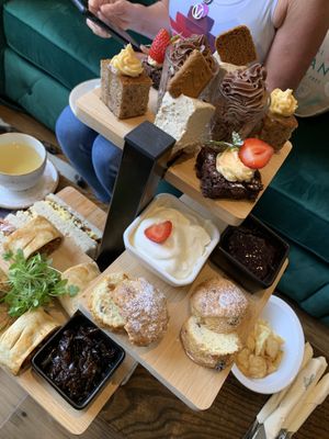 BBQ CHICKN, CHICKN TIKKA ,CHEEZE & CHUTNEY SANDWICHES With variety of cakes & scones  at Huggers in Norwich