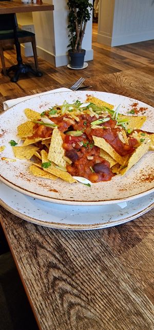 Loaded chilli nachos at Huggers in Norwich