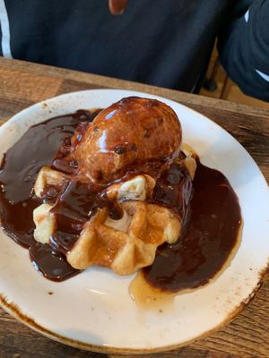 Warm waffles 🧇 😍😍😍😍 at Huggers in Norwich