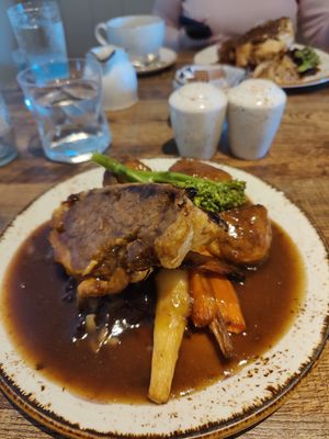 Sausage plait roast dinner at Huggers in Norwich