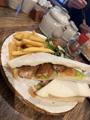 Fish finger sandwichh  at Huggers in Norwich