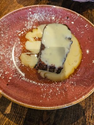 Vegan sticky toffee pudding 😋. at Huggers in Norwich
