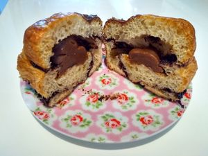 Chocolate and salted caramel bunterior #Veganuary at Dark Room Chocolate in Norwich