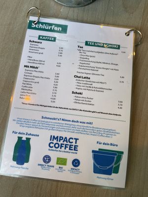 Menu  at Impact Café  in Cologne
