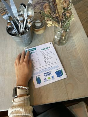Menu  at Impact Café  in Cologne