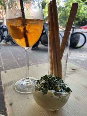 Grissinis and Aperol   at Impact Café  in Cologne