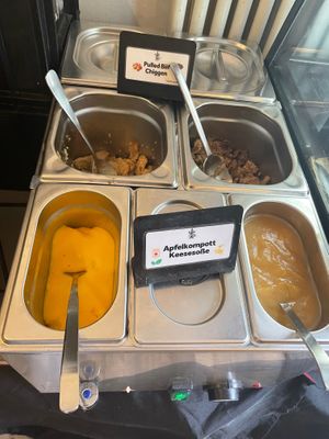Pancake toppings warm at Impact Café  in Cologne