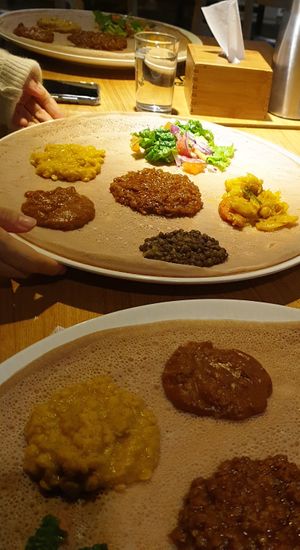 Injera at Yamarech Ethiopian Restaurant in Seoul