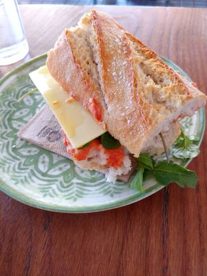 Same vegan sandwich in a "bun" at Ubuntu in Tenerife