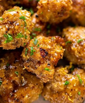 Savory Cauliflower Wings : Teriyaki, Mango habanero, BBQ, Hot.  at Vegan Planet Café in Norfolk