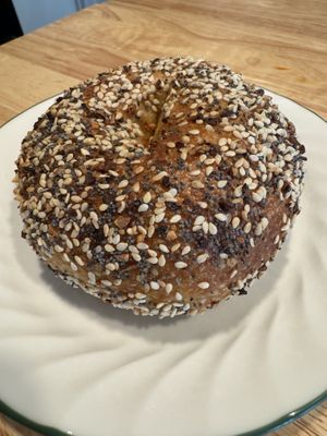 Everything bagel  at Mt. Bagel in Seattle