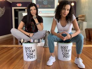 Composting like bosses #Veganuary at Thrive Tribe Cafe in Barrington