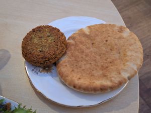 Falafel and pita #Veganuary at Kafe Hummusson - 2nd Floor in Malmo