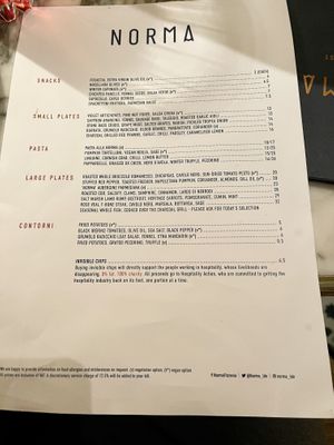 Loads of vegan options.  at Norma in London