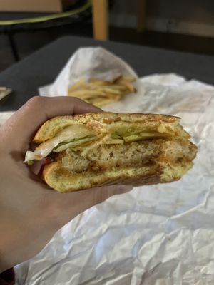 Spicy chick’un sandwhich   at Vegan Fried Chick'un in East Vancouver