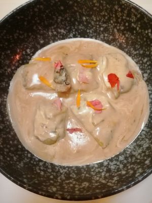 Mushroom ravioli in a brandy cream sauce at Restaurante La Viña De Calpe - The Calpe Vineyard in Calpe