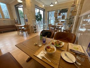 Booth seating in the back  at Alohana  in Tokyo