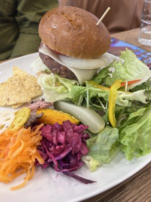 My non vegan husband enjoyed this tasty burger   at Alohana  in Tokyo