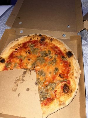 Margherita with add on of porcini mushrooms   at Mastro Pizza in Rome