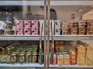 Drinks and yoghurts at Bakery Bakery - HB in Zurich