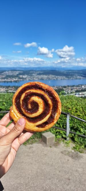 Piquenique com um zimtschnecke at Bakery Bakery - HB in Zurich