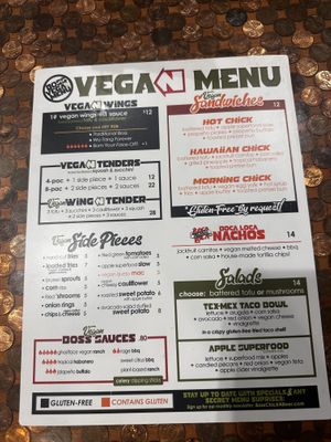 Vegan Menu  at Boss Chick N Beer in Seven Hills