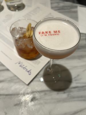 Banana hazelnut old fashion and lychee martini   at Mildreds - Covent Garden in London