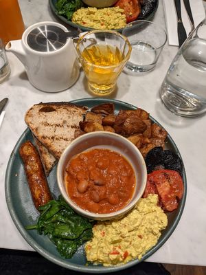 Classic English breakfast. I absolutely loved every bite of it! at Mildreds - Covent Garden in London