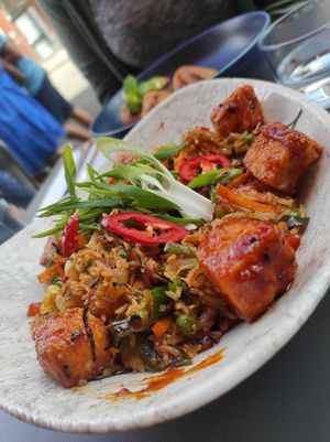Super good, stir fried tofu with chilli at Mildreds - Covent Garden in London