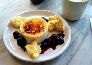 Crème brûlée at Mildreds - Covent Garden in London