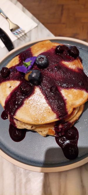 Blueberry Pancakes (absolutely to die for!) at Mildreds - Covent Garden in London