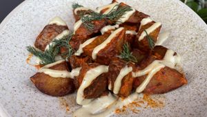 Harissa home fries  at Mildreds - Covent Garden in London