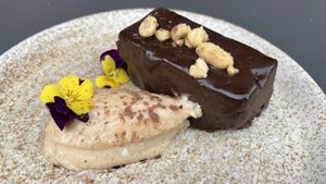 S’nickers fudge cake  at Mildreds - Covent Garden in London