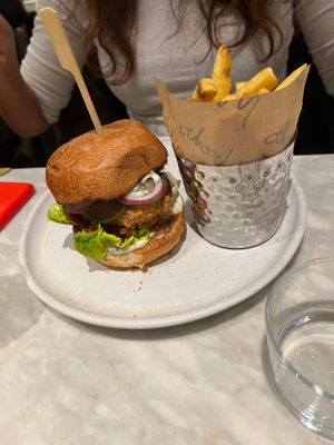 Faux chicken burger at Mildreds - Covent Garden in London