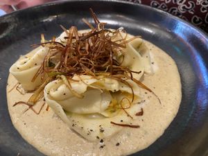 sweet potato leek tortelloni  at Mildreds - Covent Garden in London