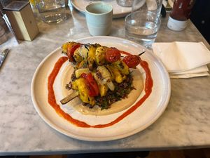 Chick’n kebabs  at Mildreds - Covent Garden in London