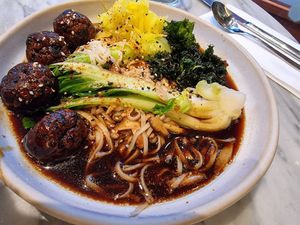 shiitake tempeh noodles at Mildreds - Covent Garden in London