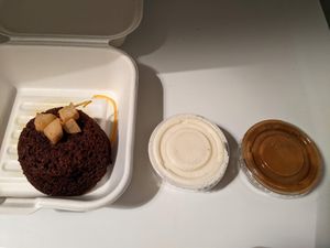 Takeaway ginger toffee pudding at Mildreds - Covent Garden in London