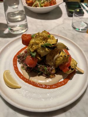 Amba chick’n kebabs  at Mildreds - Covent Garden in London