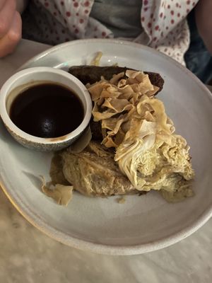 Sausages with a gravy sauce to die for   at Mildreds - Covent Garden in London